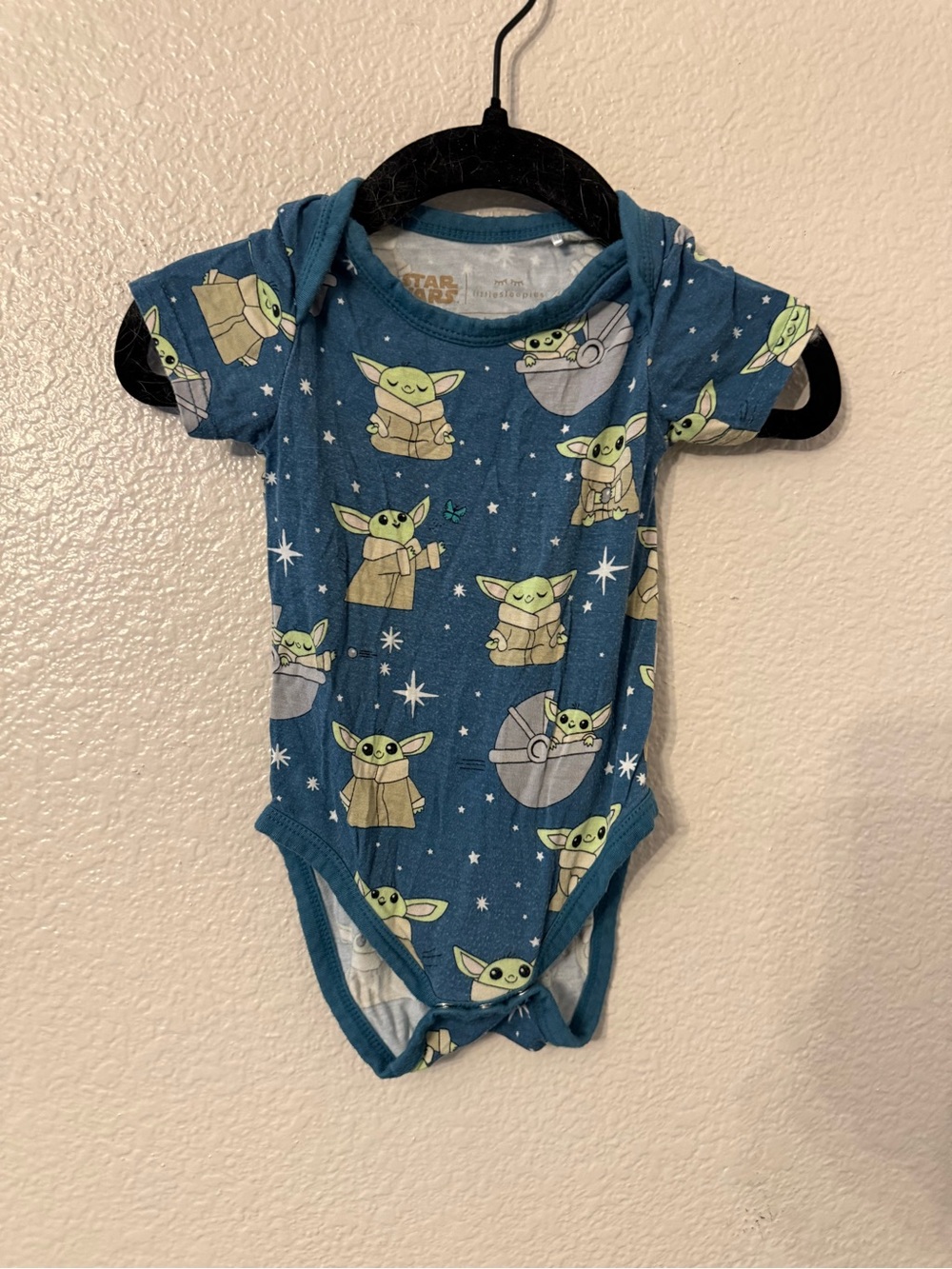 Star Wars Baby Yoda Blue Hooded One-Piece Bodysuit